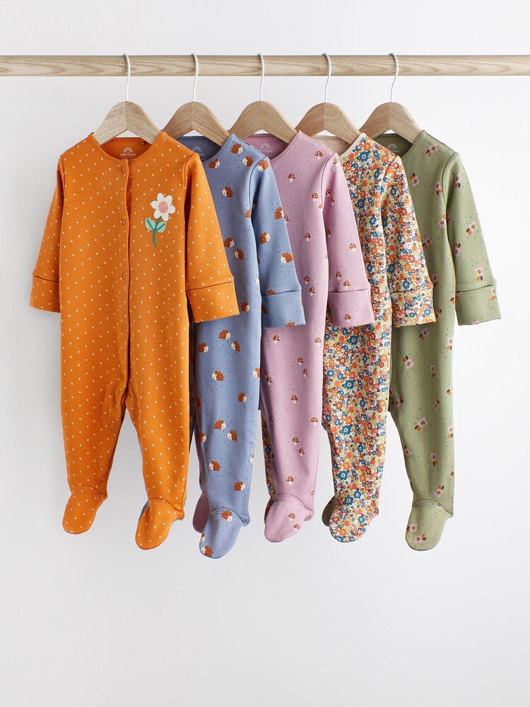 Multi Baby Sleepsuits 5 Pack (0mths-2yrs) - Image 1 of 9 Multi Baby Sleepsuits 5 Pack (0mths-2yrs) - Image 1 of 9