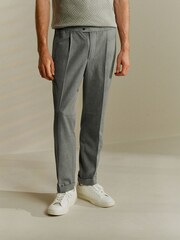 Серый - Строгие фактурные спортивные брюки - Image 1 of 9