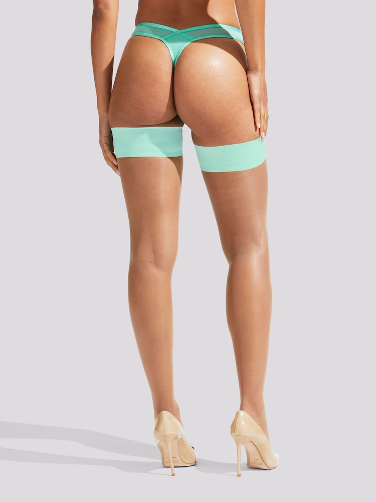 Ann Summers Aqua Blue Plain Top Hold-Ups - Image 2 of 3