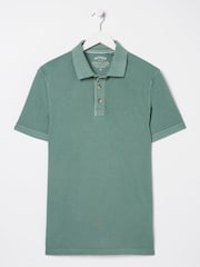 FatFace Green Organic Pique Polo Shirt - Image 1 of 1