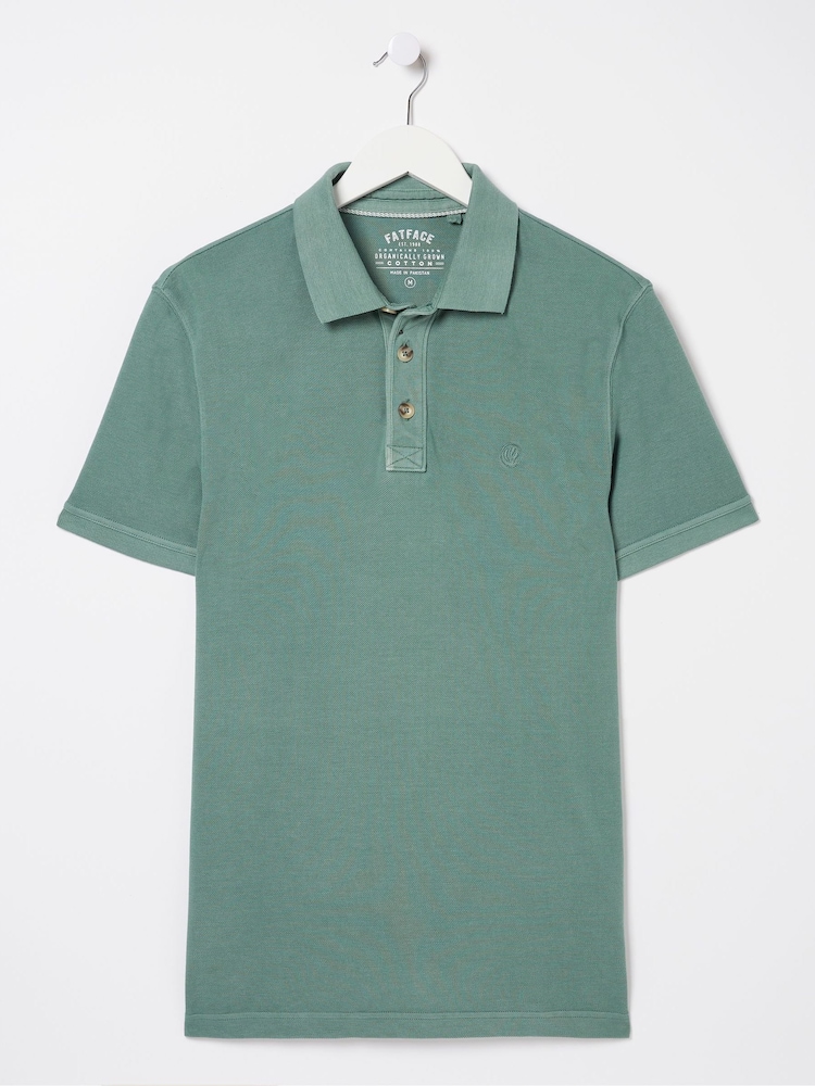 FatFace Green Organic Pique Polo Shirt - Image 1 of 1