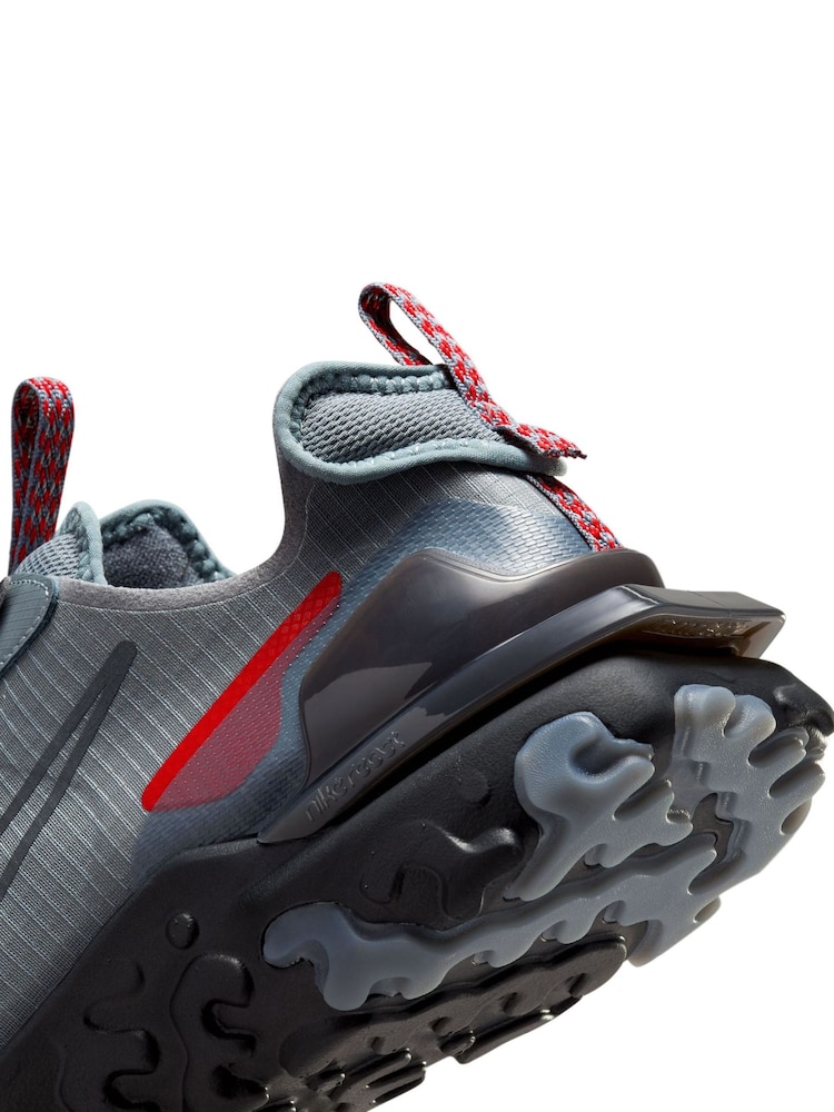 Nike Grey/Red React Vision Trainers - Image 10 of 12