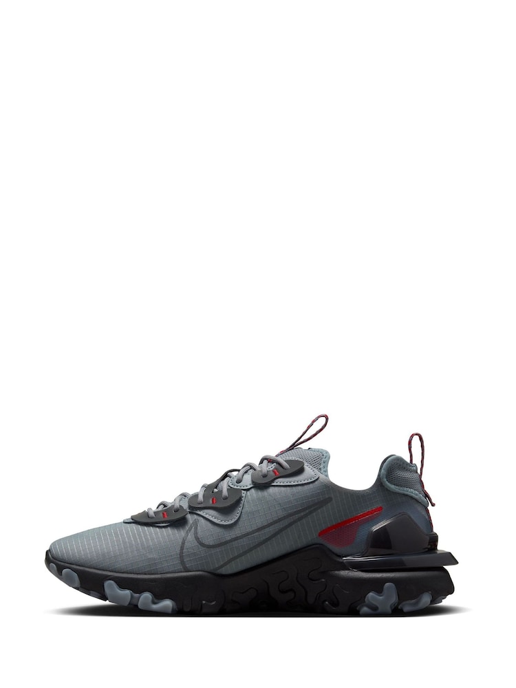 Nike Grey/Red React Vision Trainers - Image 5 of 12