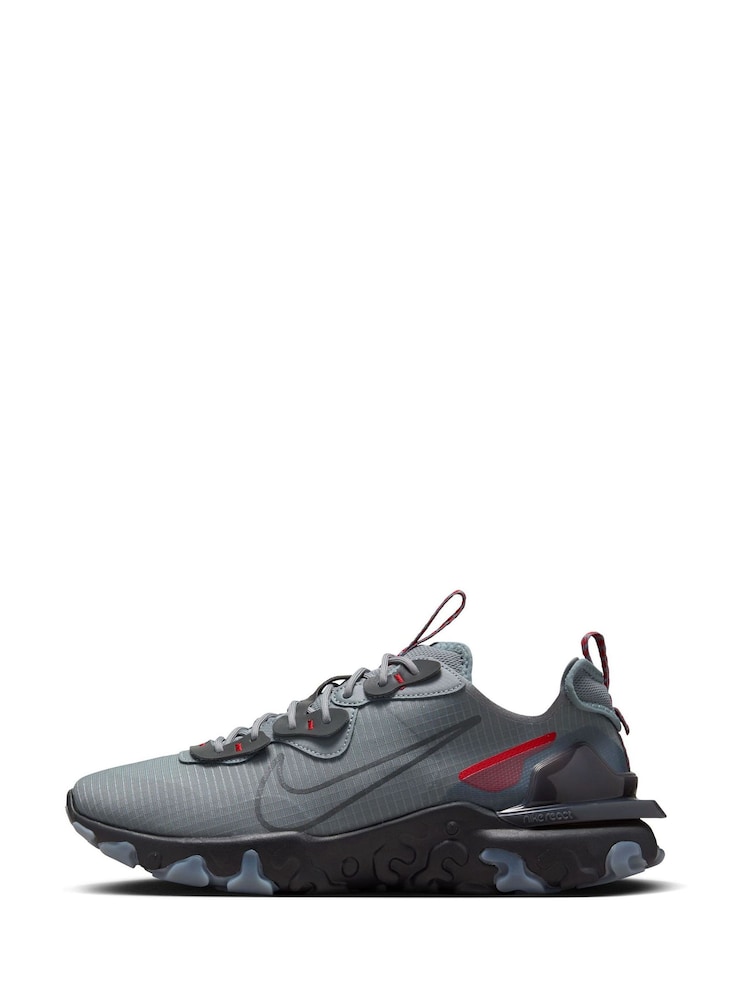 Nike Grey/Red React Vision Trainers - Image 6 of 12
