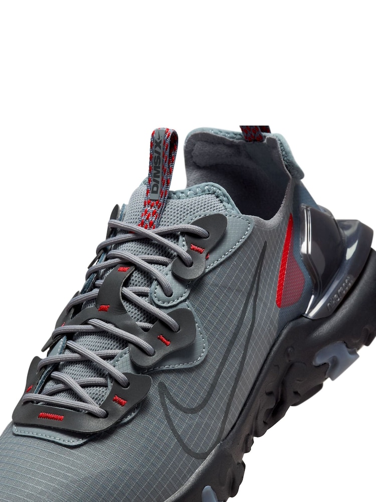 Nike Grey/Red React Vision Trainers - Image 8 of 12