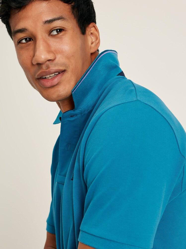 Joules Woody Turquoise Cotton Polo Shirt - Image 4 of 4