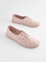Print Embroidered Forever Comfort® Laceless Canvas Slip-On Trainers - Image 2 of 8