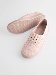 Print Embroidered Forever Comfort® Laceless Canvas Slip-On Trainers - Image 5 of 8