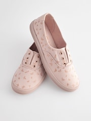 Print Embroidered Forever Comfort® Laceless Canvas Slip-On Trainers - Image 6 of 8