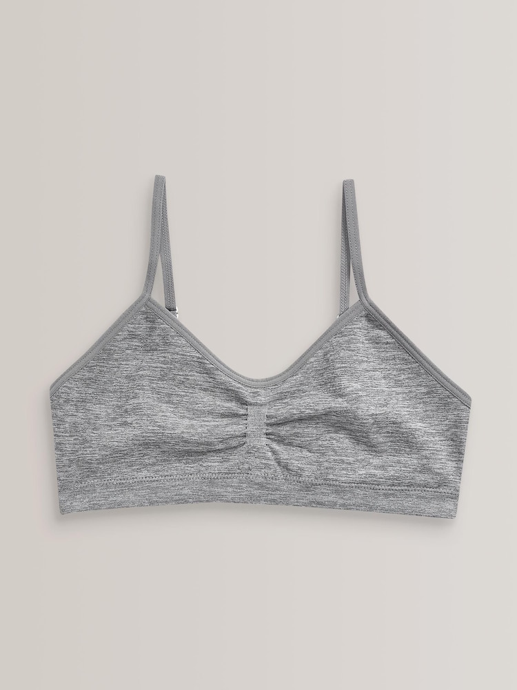 Grey/White 2 Pack Seam Free Crop Tops (7-16yrs) - Image 2 of 5