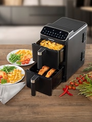 Daewoo Black Dual Stack Air Fryer 10L - Image 1 of 4