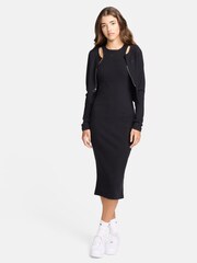 Nike Black Chill Knit Ribbed Midi Dress - Image 6 of 7