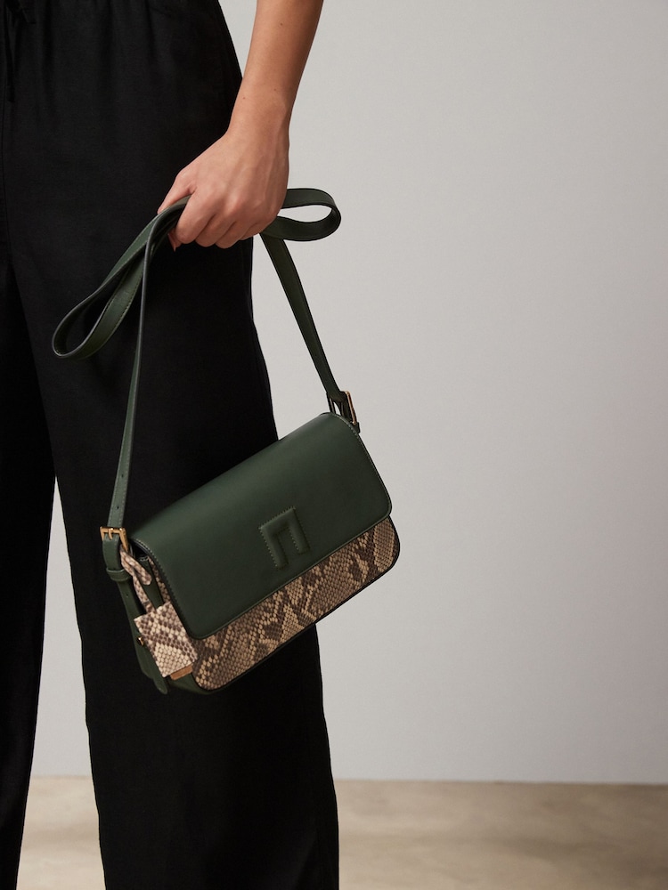 Green Embossed Logo Cross-Body Bag - Image 2 of 11