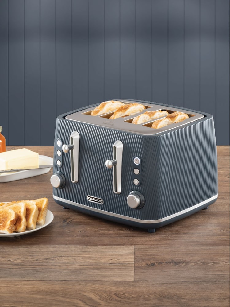 Daewoo Blue Cascade 4 Slice Toaster - Image 1 of 4 Daewoo Blue Cascade 4 Slice Toaster - Image 1 of 4