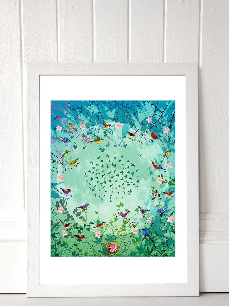 White Moon Garden by Fiona Watson Framed Print - Image 1 of 4