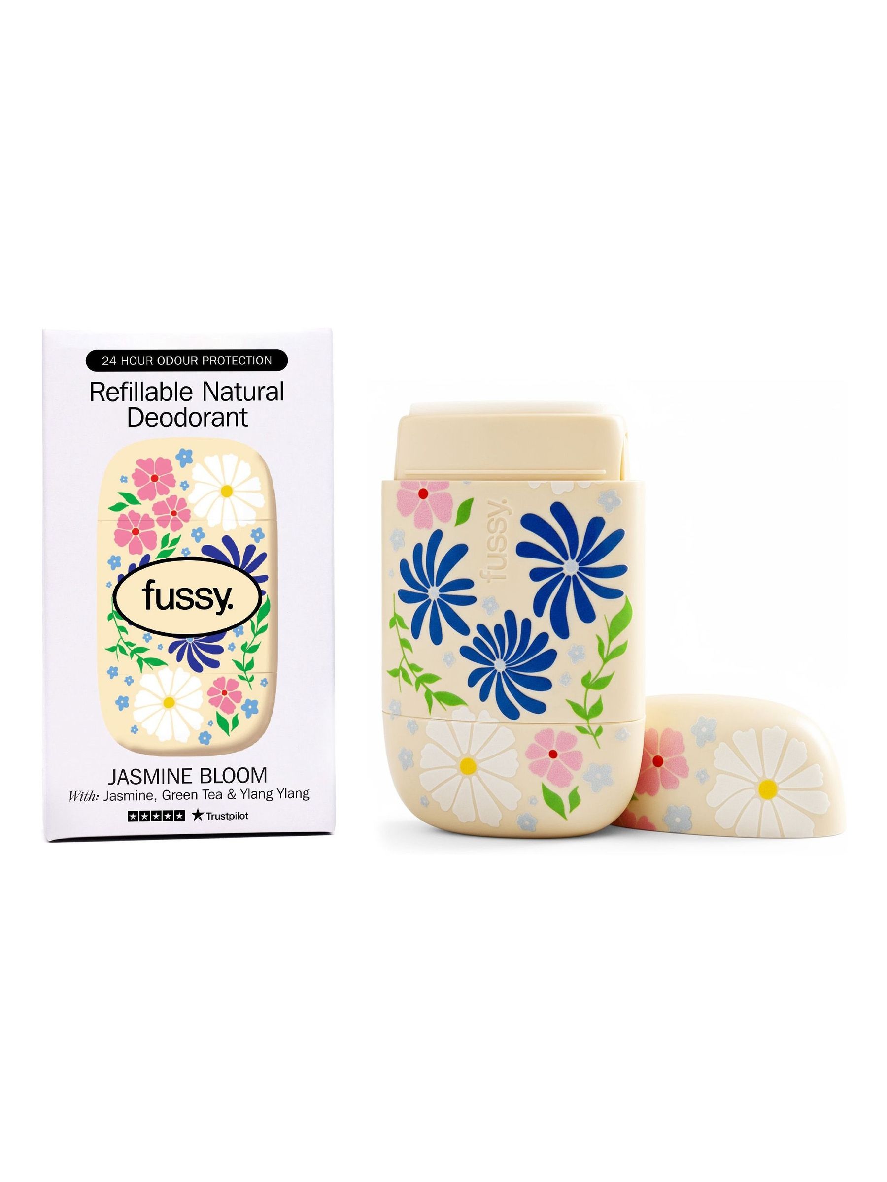 Fussy Unisex Green/White Jasmine Bloom Deodorant 40G - Image 1