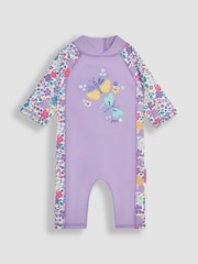 JoJo Maman Bébé Pastel Floral UPF 50 1-Piece Sun Protection Suit - Image 1 of 3