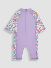 JoJo Maman Bébé Pastel Floral UPF 50 1-Piece Sun Protection Suit - Image 2 of 3