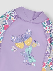 JoJo Maman Bébé Pastel Floral UPF 50 1-Piece Sun Protection Suit - Image 3 of 3