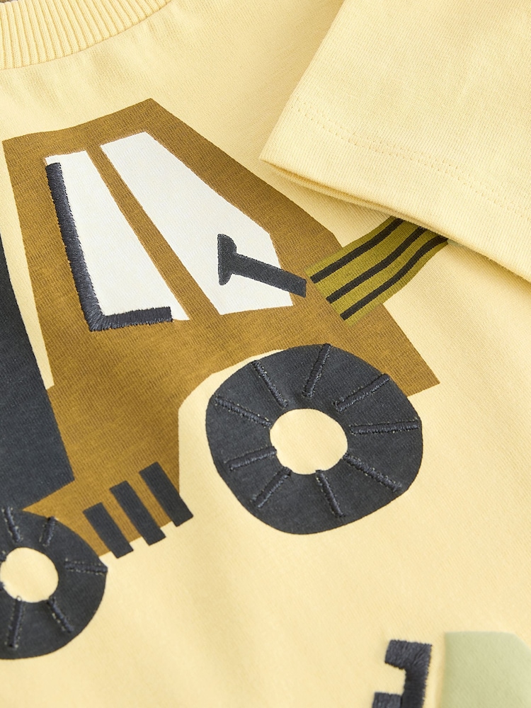 Yellow Appliqué Transport Short Sleeve T-Shirt (3mths-7yrs) - Image 7 of 7