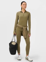 Sweaty Betty Brown Ultimate Studio Pilates Gripper Half Zip Sweat Top - Image 1 of 6