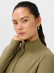 Sweaty Betty Brown Ultimate Studio Pilates Gripper Half Zip Sweat Top - Image 5 of 6
