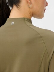 Sweaty Betty Brown Ultimate Studio Pilates Gripper Half Zip Sweat Top - Image 6 of 6