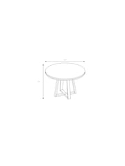 French Connection Black Mango Wood Laredo 4 Seater Round Dining Table - Image 2 of 2