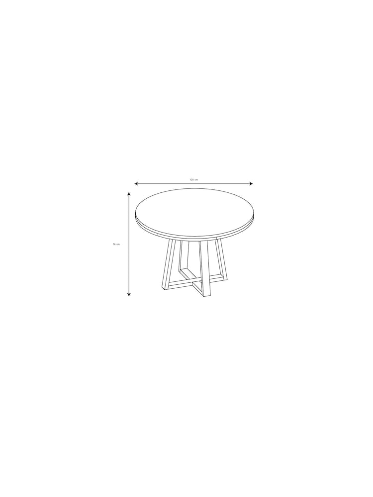 French Connection Black Mango Wood Laredo 4 Seater Round Dining Table - Image 2 of 2
