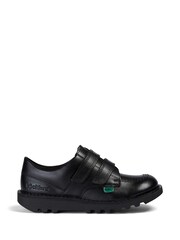 Kickers Black Junior Lo Hook and Loop Leather Shoes - Image 1 of 6
