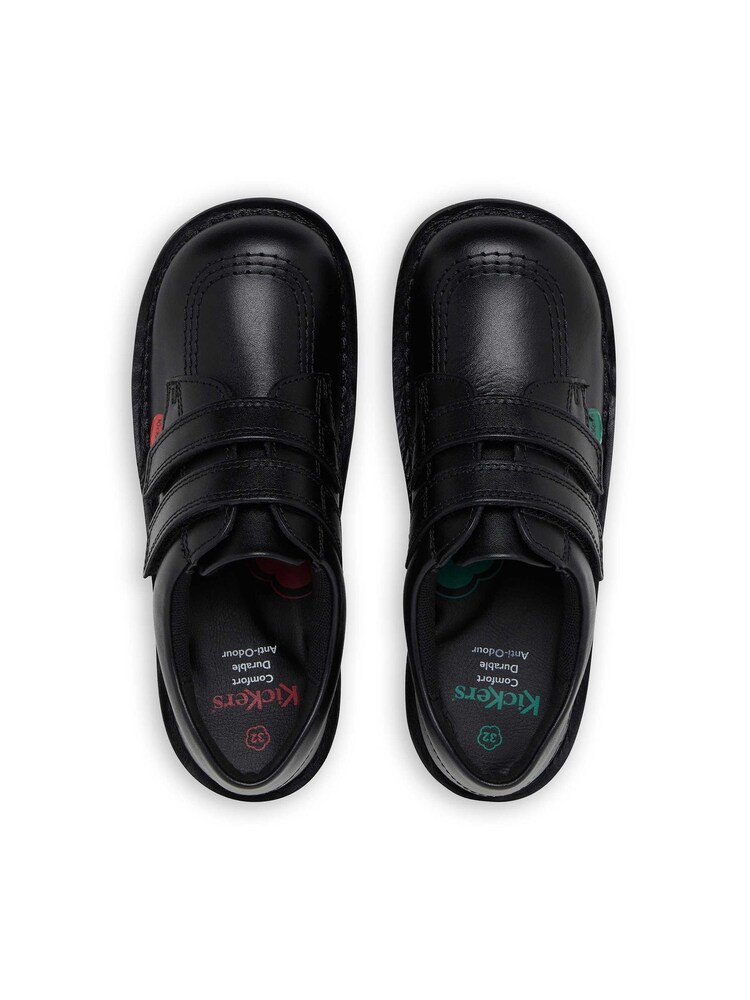 Kickers Black Junior Lo Hook and Loop Leather Shoes - Image 6 of 6