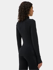 Sweaty Betty Black Ultimate Studio Pilates Gripper Half Zip Sweat Top - Image 2 of 6
