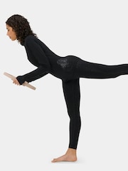 Sweaty Betty Black Ultimate Studio Pilates Gripper Half Zip Sweat Top - Image 4 of 6