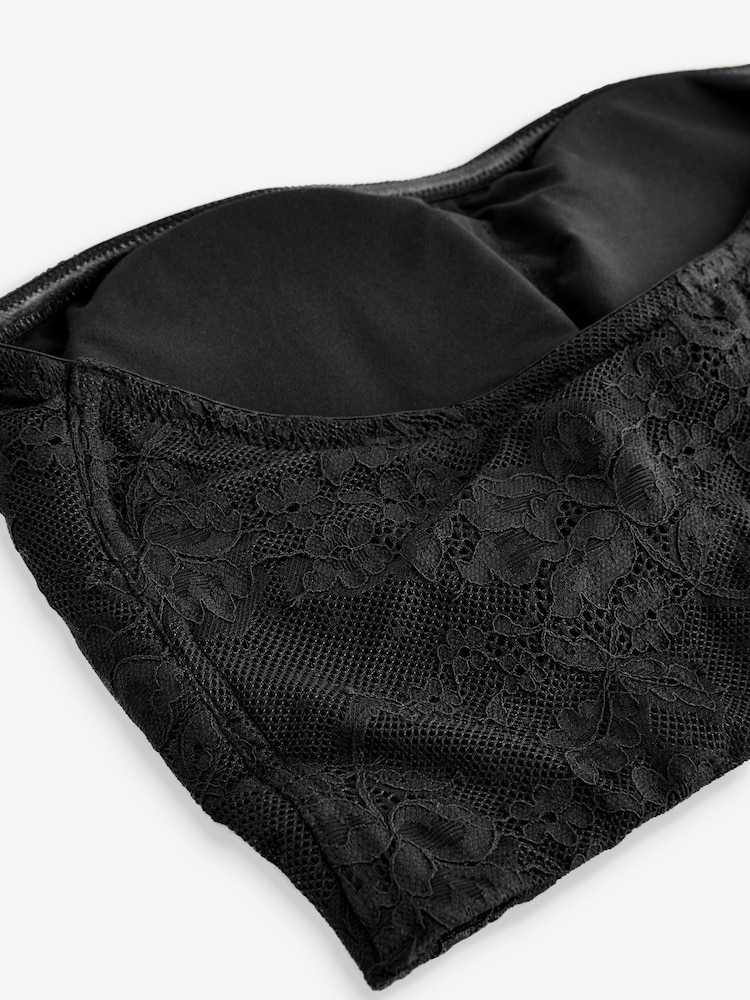 črna - Čipkasto rahlo oblazinjeno dolge hlače Bandeau nedrčki - Slika 9 iz 9 črna - Čipkasto rahlo oblazinjeno dolge hlače Bandeau nedrčki - Slika 9 iz 9
