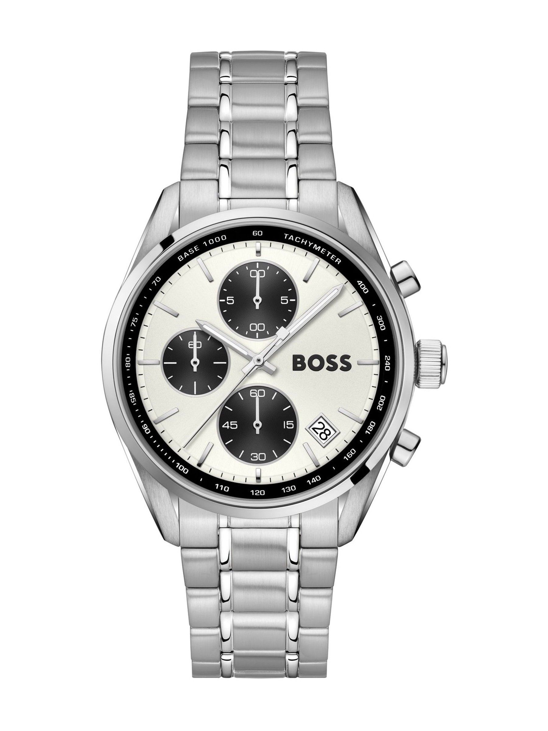 BOSS Gents BOSS Grand Prix Touring Stainless Steel Bracelet Watch, Silver, Men - Image 3