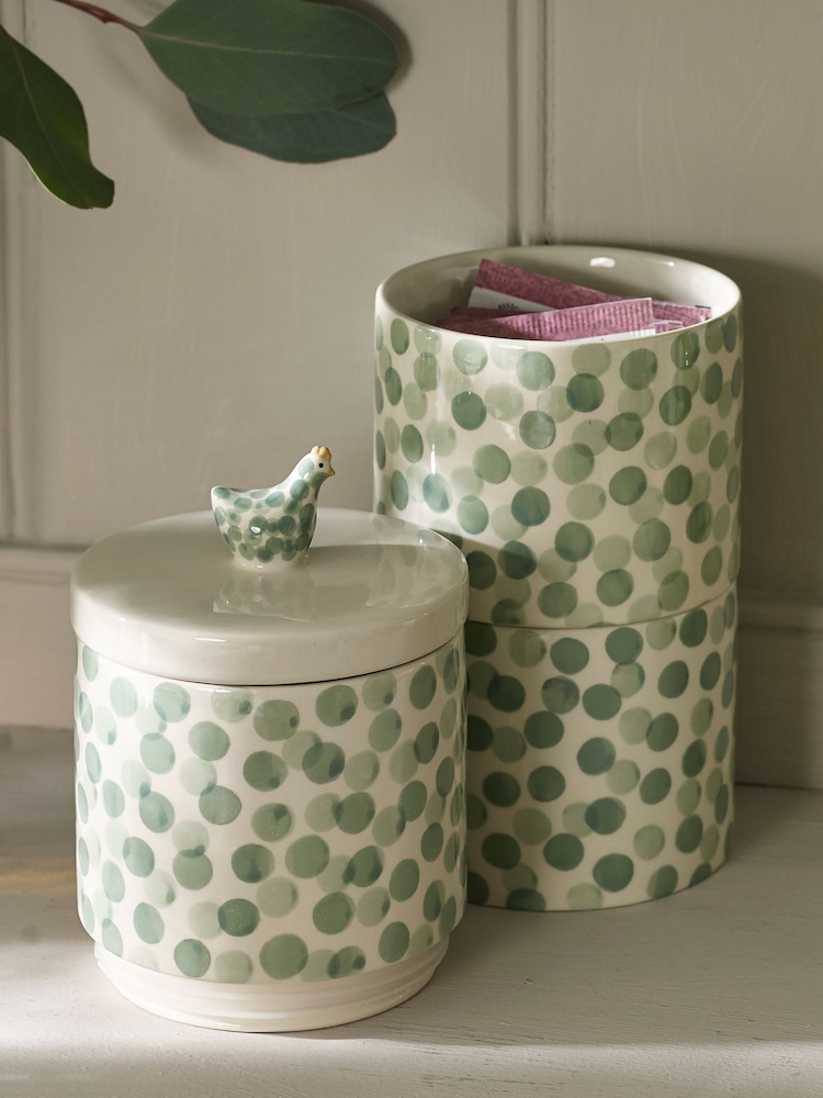 Storage Tins Sage Tea Coffee Sugar Canisters Sage Green Chicken