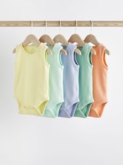 Bright Baby Rib Vests 5 Pack - Image 1 of 12