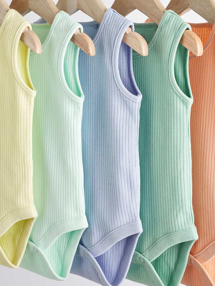 Bright Baby Rib Vests 5 Pack - Image 3 of 12