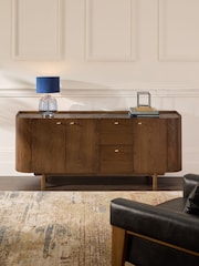 Dark Edwin Oak Veneer Ceramic Top Large Sideboard - Image 1 of 9