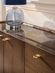 Dark Edwin Oak Veneer Ceramic Top Large Sideboard - Image 2 of 9