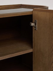 Dark Edwin Oak Veneer Ceramic Top Large Sideboard - Image 4 of 9