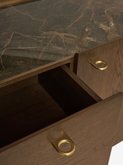 Dark Edwin Oak Veneer Ceramic Top Large Sideboard - Image 5 of 9