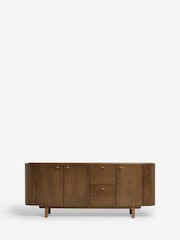 Dark Edwin Oak Veneer Ceramic Top Large Sideboard - Image 7 of 9