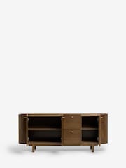 Dark Edwin Oak Veneer Ceramic Top Large Sideboard - Image 8 of 9