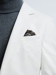 Reiss White Island Sea Island Cotton Slim Fit Single Breasted Blazer - Image 4 of 8