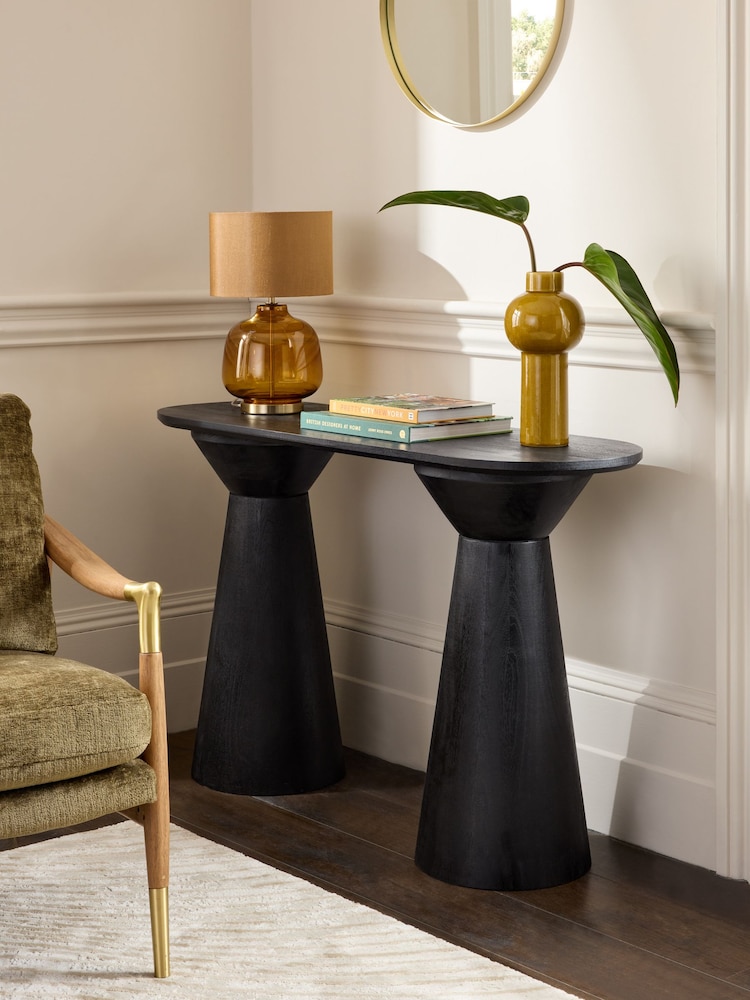 Black Soild Mango Wood Console Table - Image 1 of 7