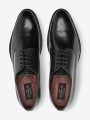 Black Regular Fit Signature Leather Plain Derby Shoes - Image 2 of 2