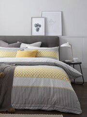 2 Pack Yellow Geo Reversible Duvet Cover and Pillowcase Set - Image 2 of 7