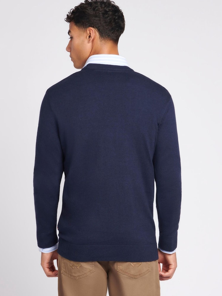 Marineblau/blau - U.s. Polo Assn. Baumwollpullover mit Rundhalsausschnitt für Herren - Bild 2 von 8 Marineblau/blau - U.s. Polo Assn. Baumwollpullover mit Rundhalsausschnitt für Herren - Bild 2 von 8