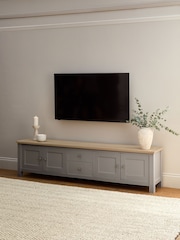 Dove Grey Malvern Oak Effect Up to 90 inch TV Unit - Image 1 of 11